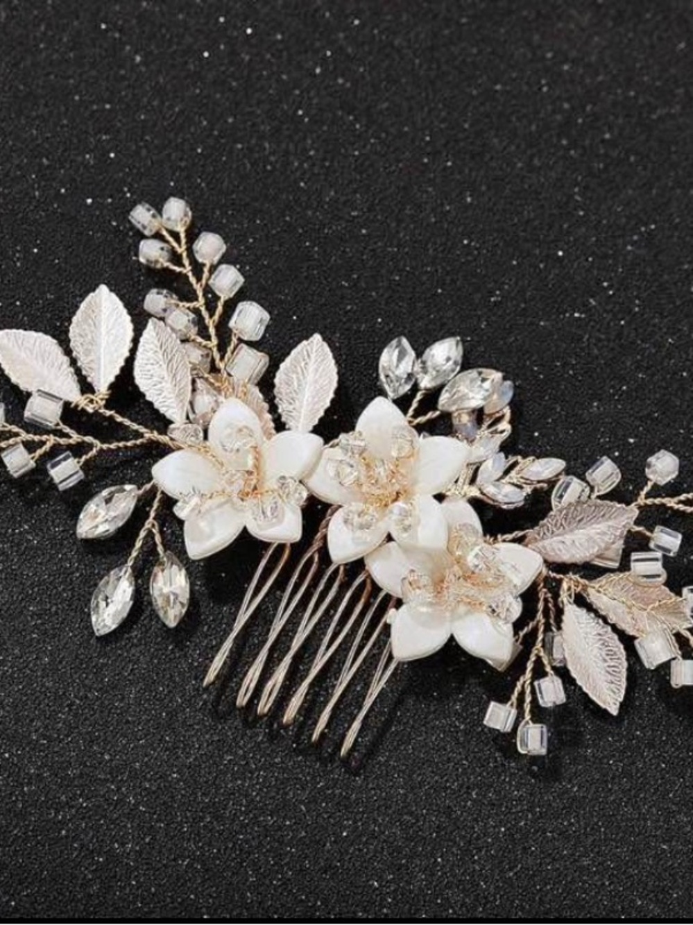 SWEETV Wedding Hair Comb clip crystal wedding hair accessories for brides